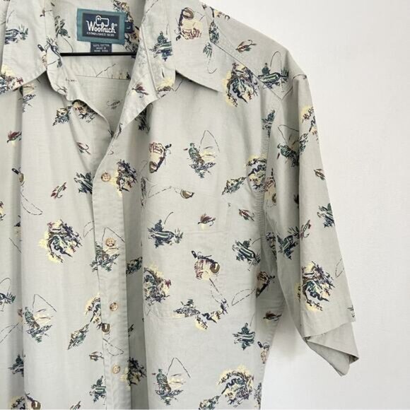 Woolrich Fishing Short Sleeve Button Up Size L - Picture 3 of 6